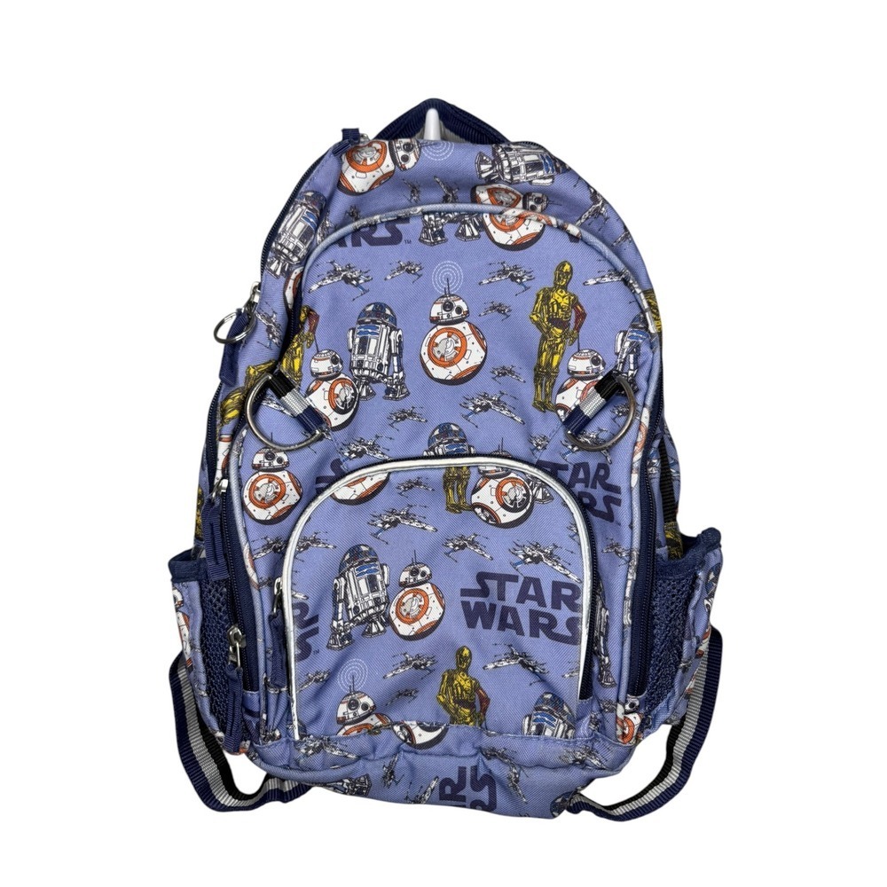 Pottery Barn Kids Star Wars Backpack - Blue with Gold & White Droid Accents